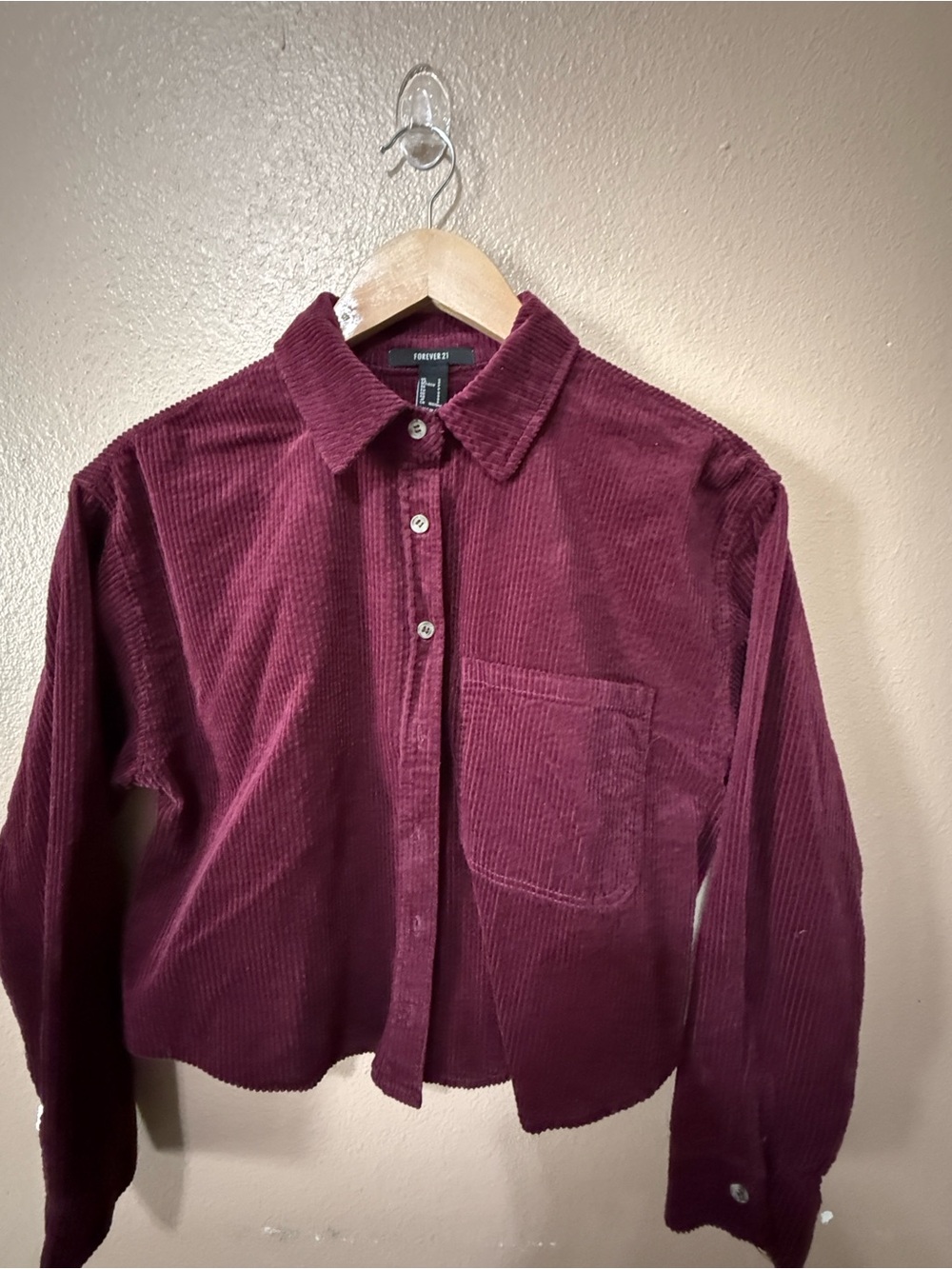 Forever 21 Corduroy Shirt Jacket - Wine - Picture 5 of 5